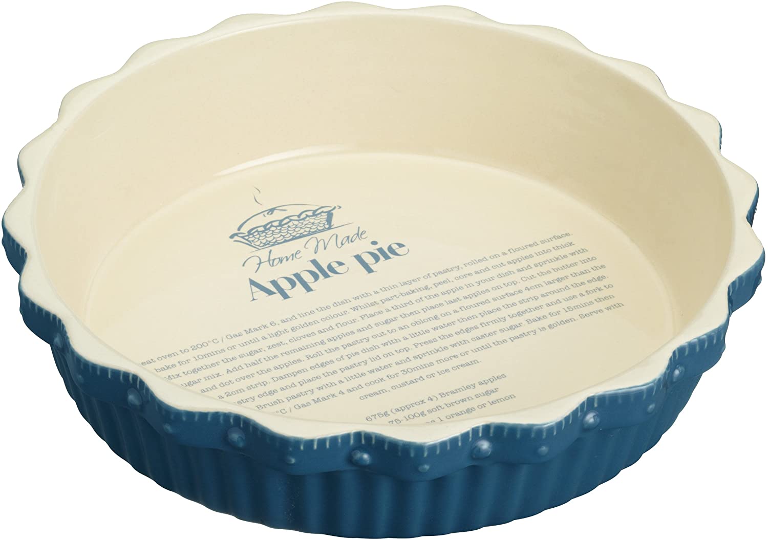 Serving dishes Home Made Fluted Round Pie Dish, 26cm diameter