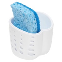 Home Basics Double Sponge Holder Kitchen Sink Caddy, Organizer, White