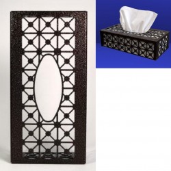 Zuri Decorative Tissue Box Cover – Geometric Design Bronze