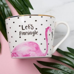 Creative Tops Flamingo Mug with 'Lets Flamingle' Design, Ceramic, White, 450 ml