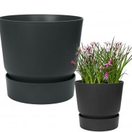 Elho Greenville Round Flowerpot - Black