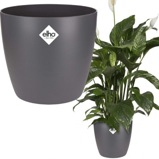 Shop quality Elho Brussels Round 18cm Indoor Flowerpot - Anthracite  - 18.2 x H 16.7 cm in Kenya from vituzote.com Shop in-store or online and get countrywide delivery!