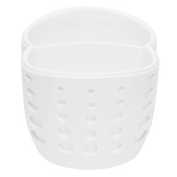 Home Basics Double Sponge Holder Kitchen Sink Caddy, Organizer, White