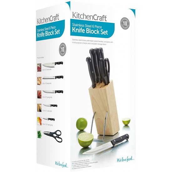 Shop quality Kitchen Craft Six Piece Knife Set and Wooden Knife Block- Gift boxed in Kenya from vituzote.com Shop in-store or online and get countrywide delivery!