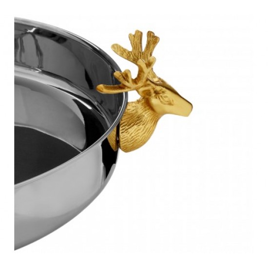 Premier Atholl Round Serving Tray Stainless Steel Gold Finish Stag Gold Finish Handles, 0507143 Shop quality Premier Atholl Round Serving Tray Stainless Steel Gold Finish Stag Gold Finish Handles in Kenya from vituzote.com Shop in-store or get countrywide delivery!