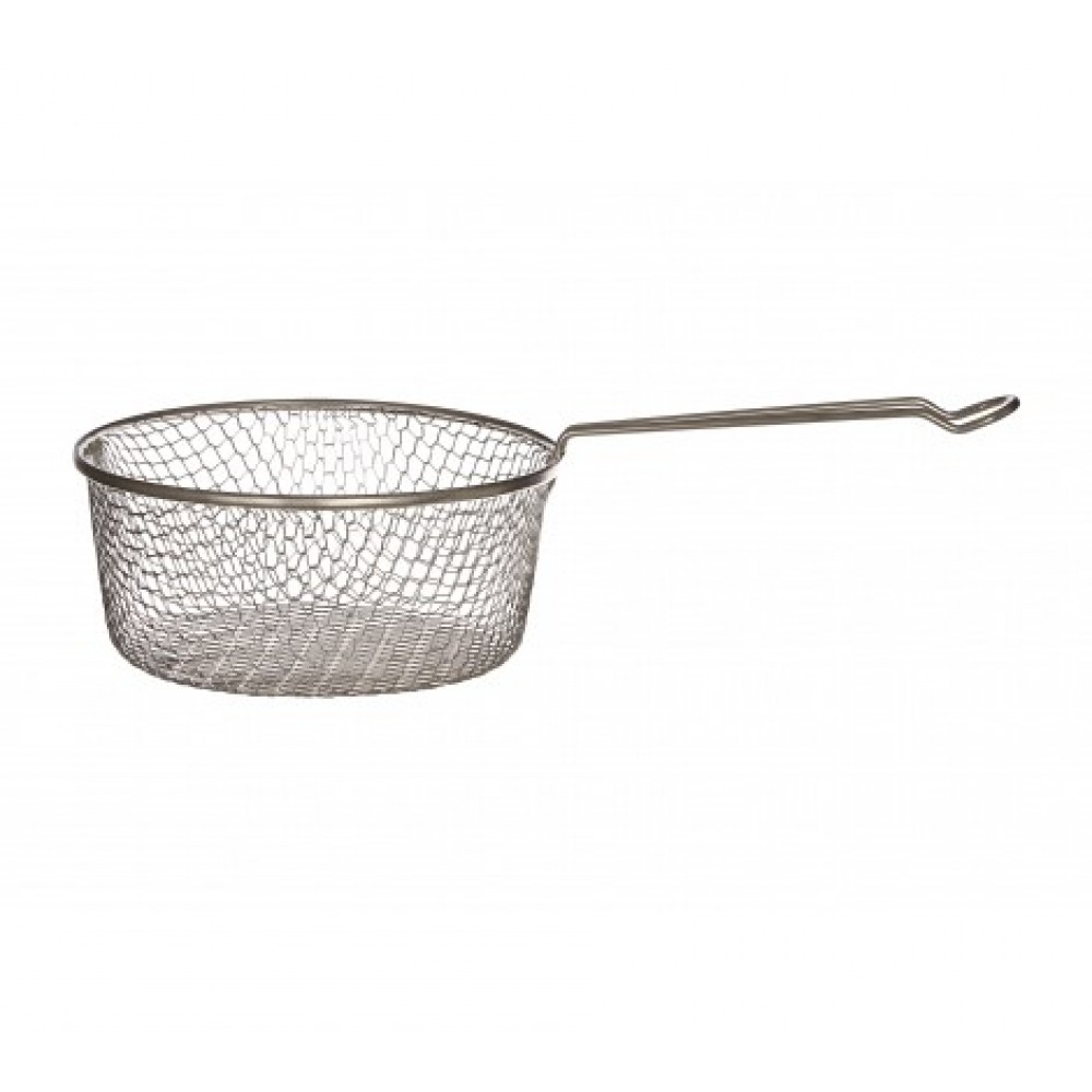 Premier Housewares 0102128 Small Fryer Basket with Simple Handle Silver tin-Plated Steel 