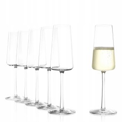 Stolzle Pulled Power Stem 6 Champagne Flute Glasses, 238ml, Set of 6 Glasses (Made in Germany)