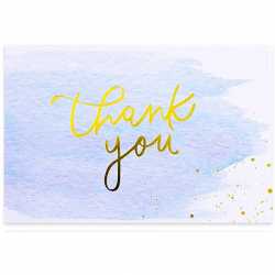 Nest Designs Gold And Watercolor Blank Thank You Cards for Thank You Notes - Blue 