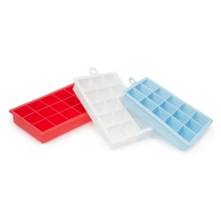 Home Basics Silicone Ice Cube Tray Assorted colors - Red, Light Blue & White