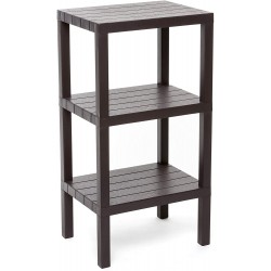 Tatay Rectangular Shelf, 3 heights, wood effect finish, Brown