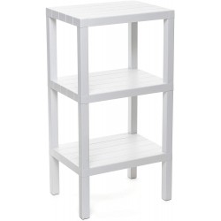 Tatay Rectangular Shelf, 3 heights, wood effect finish, White