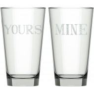 Creative Tops "Stir It Up Mine and Yours Printed Highball Glasses, 480ml, Gift Boxed