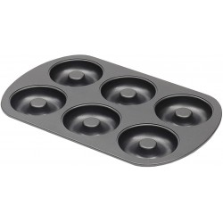 Home Basics Non-Stick Steel Bakeware Pan (1, 6-Cup Donut Pan)