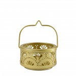 Candlelight Small Gold Metal Cut Out Candle Holder - 6cm Height