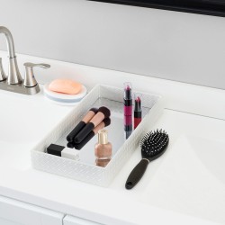 Home Basics Leather Vanity Tray, Ivory