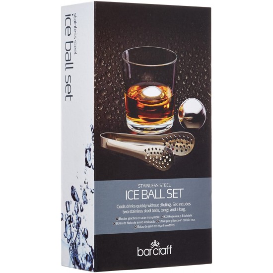 BarCraft Ice Ball Set, Stainless Steel, Pack of 2 Reusable Ice Cubes with Tongs and Storage Bag, BCICESS3PC Shop quality BarCraft Ice Ball Set, Stainless Steel, Pack of 2 Reusable Ice Cubes with Tongs and Storage Bag in Kenya from vituzote.com Shop in-store or online and get countrywide delivery!