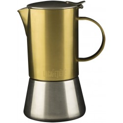 La Cafetière Edited Induction-Safe 4-Cup Brushed Gold Stovetop Moka Pot Espresso Maker, 200 ml