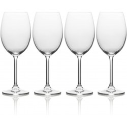 Mikasa Julie Luxury Lead Crystal White Wine Glasses, 468 ml - Clear (Set of 4)