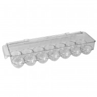 Home Basics Michael Graves Design 14 Compartment Plastic Egg Holder With Lid, Clear
