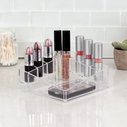 Home Basics, 8 Compartment Shatter Resistant Plastic Cosmetic Organizer  (Clear)