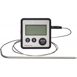 Kitchen Craft Digital Food Thermometer and Kitchen Timer with Probe for Meat, Sugar, Jam and More