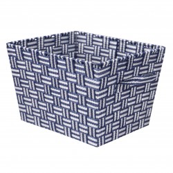 Home Basics Woven Bin Strap Blue Stripe, Medium