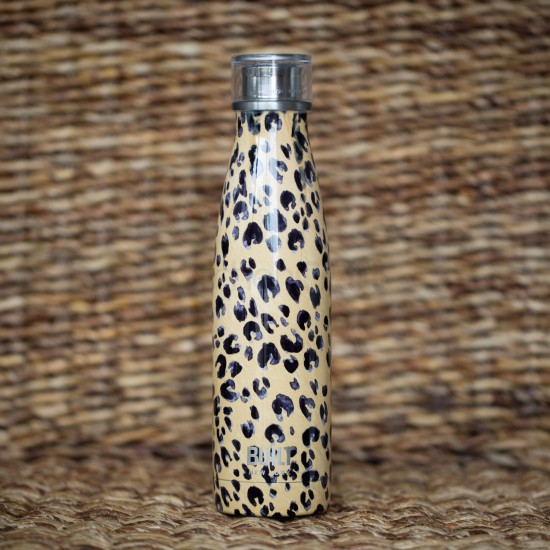 Built Seal Insulated Stainless Steel Water Bottle with Leakproof Cap, Leopard Pattern - 500ml