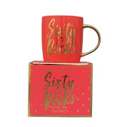 Candlelight Sixty 60 Rocks Milestone Mug in Gift Box Red,  9.2cm 