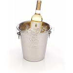 BarCraft Hammered-Steel Sparkling Wine & Champagne Bucket with Ring Handles