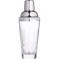 BarCraft Cut-Glass 400 ml Cocktail Shaker with Stainless Steel Strainer