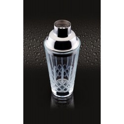 BarCraft Cut-Glass 400 ml Cocktail Shaker with Stainless Steel Strainer