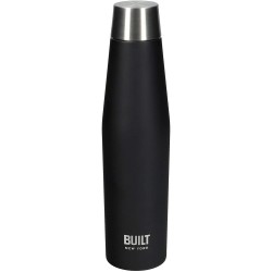 BUILT Perfect Seal Vacuum Insulated Water Bottle, Stainless Steel, 540 ml Black