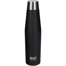 BUILT Perfect Seal Vacuum Insulated Water Bottle, Stainless Steel, 540 ml Black