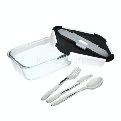 Built Professional Glass 900ml Lunch Box with Cutlery