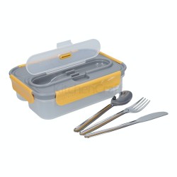 Built Stylist 1 Litre Leakproof Box with Stainless Steel Cutlery