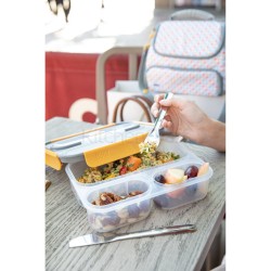 Built Stylist 1 Litre Leakproof Box with Stainless Steel Cutlery
