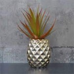 Candlelight  Artificial Plant in Pineapple Pot Gold 24cm 