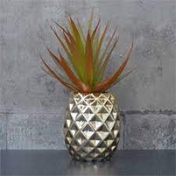 Candlelight  Artificial Plant in Pineapple Pot Gold 24cm 