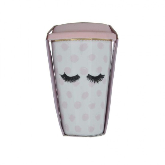 Candlelight Eyelash Travel Mug 15cm - Pink Candlelight Eyelash Travel Mug 15cm - Pink