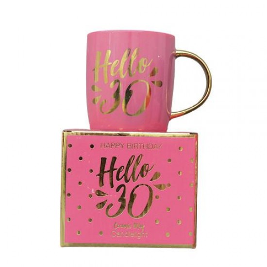 Shop quality Candlelight Hello 30 Milestone Mug in Gift Box Pink 9.2cm in Kenya from vituzote.com Shop in-store or online and get countrywide delivery!