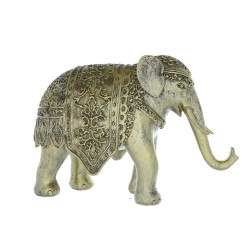 Candlelight Medium Elephant Ornament with Moroccan Rug Antique Gold 26cm