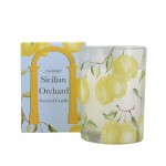 Candlelight Sicilian Orchard Wax Filled Pot Candle in Gift Box Basil and Wild Lemon Scent, 220g 