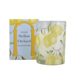 Candlelight Sicilian Orchard Wax Filled Pot Candle in Gift Box Basil and Wild Lemon Scent 220g 