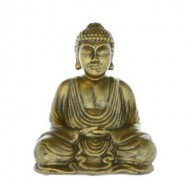 Candlelight Sitting Buddha Ornament Antique Gold 20cm 