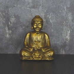 Candlelight Sitting Buddha Ornament Antique Gold 20cm 