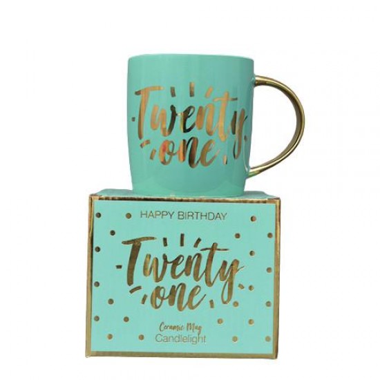 Shop quality Candlelight Twenty One Milestone Mug in Gift Box Teal 9.2cm in Kenya from vituzote.com Shop in-store or online and get countrywide delivery!