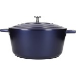 MasterClass Lightweight Casserole Dish with Lid, Cast Aluminium, Metallic Blue - 5 Litre/28 cm