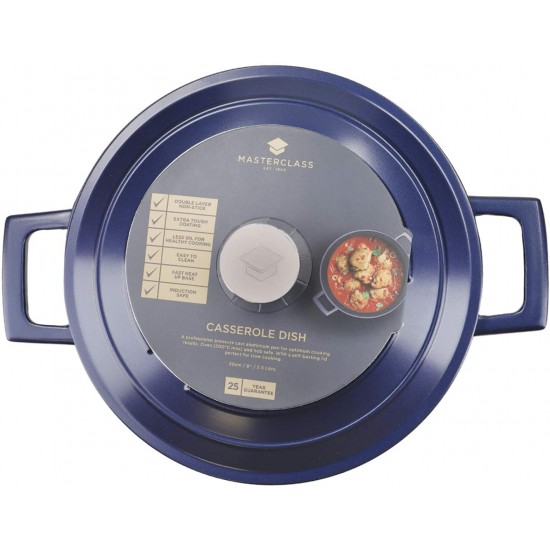 MasterClass Lightweight Casserole Dish with Lid, Cast Aluminium, Metallic Blue - 5 Litre/28 cm, MCMCRD28BLU Shop quality MasterClass Lightweight Casserole Dish with Lid, Cast Aluminium, Metallic Blue - 5 Litre/28 cm in Kenya from vituzote.com Shop in-store or online and get countrywide delivery!