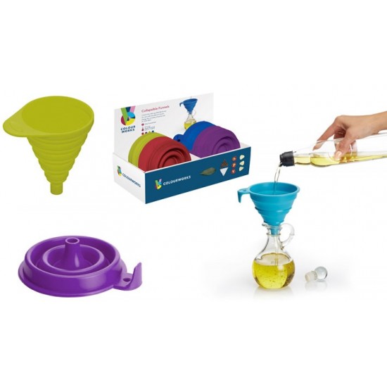 KitchenCraft Colourworks Silicone Funnel Set of 2 Purple