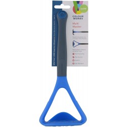Colourworks Multi Potato Masher with Serving Scoop, Silicone, Blueberry, 25 cm